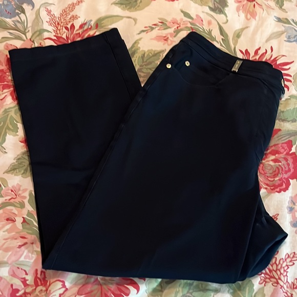 ST JOHN SPORT Size 16 Casual Career Dress Straight Leg Flatfront GOLD HW classic - Picture 14 of 16